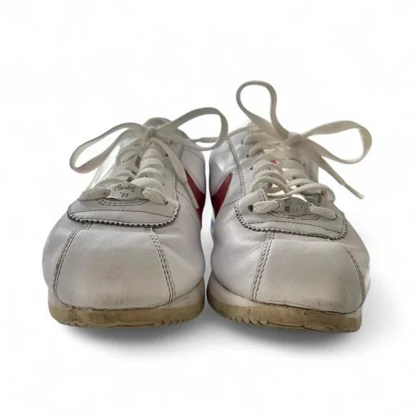 Nike Cortez leather sneakers white red blue swoosh size 10 - Picture 7 of 13